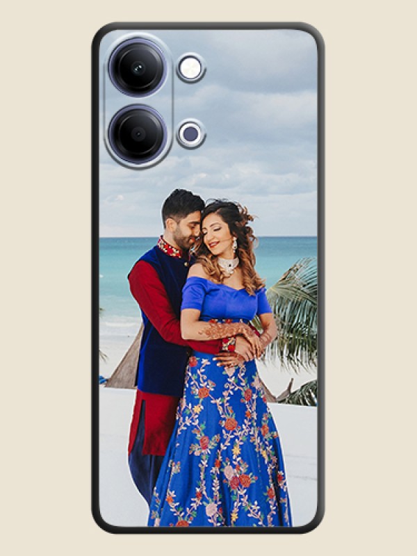 Custom Full Single Pic Upload On Space Black Custom Soft Matte Mobile Back Cover - Vivo Y21 5G