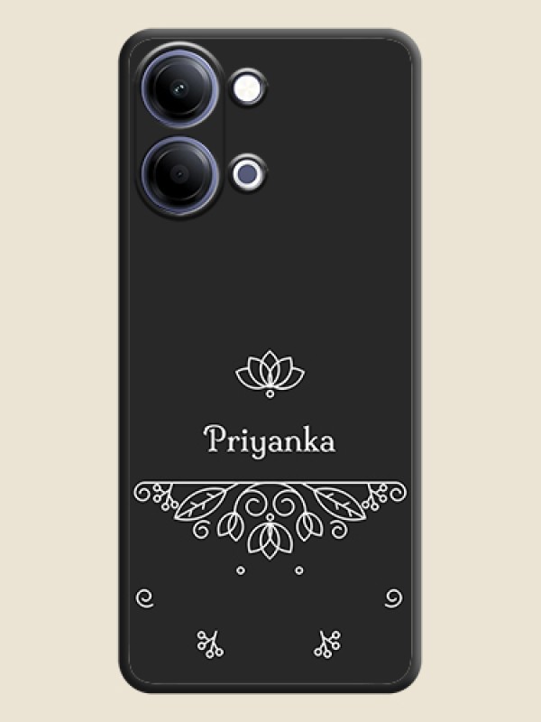 Custom Lotus Garden Custom Text On Space Black Custom Soft Matte Mobile Back Cover - Vivo Y21 5G