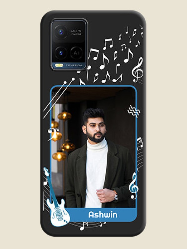 Custom Musical Theme Design with Text on Photo on Space Black Soft Matte Mobile Case - Vivo Y21