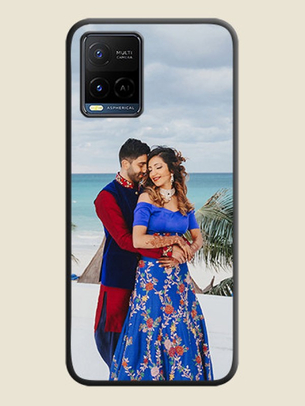 Custom Full Single Pic Upload On Space Black Personalized Soft Matte Phone Covers -Vivo Y21G