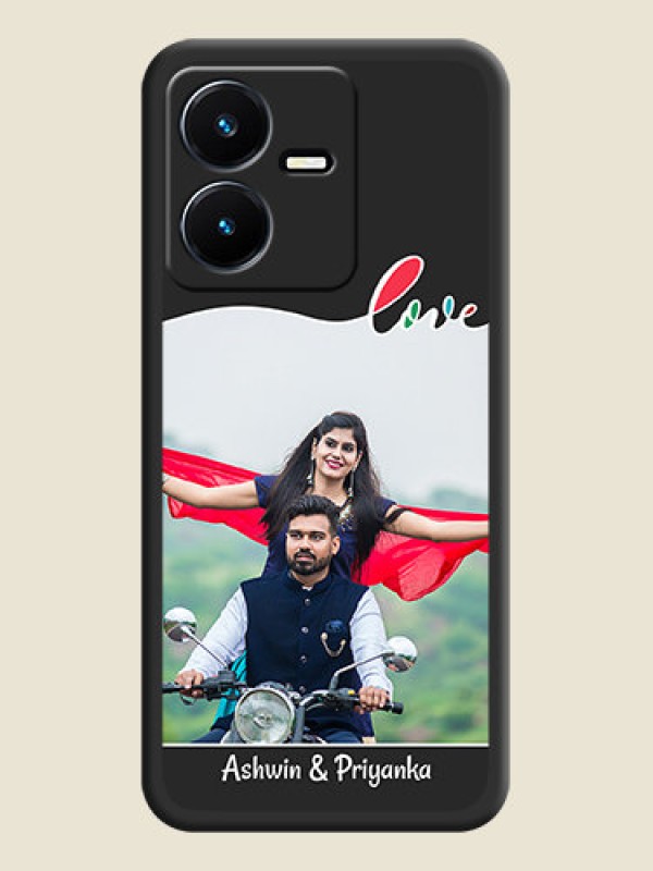 Custom Fall in Love Pattern with Picture on Photo on Space Black Soft Matte Mobile Case - Vivo Y22