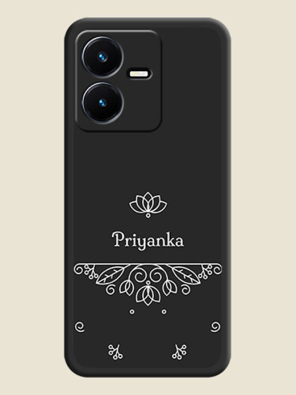 Custom Lotus Garden Custom Text On Space Black Personalized Soft Matte Phone Covers -Vivo Y22