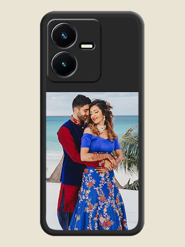 Custom Image Upload With Space Black Color On Custom Soft Matte Mobile Back Cover - Vivo Y22