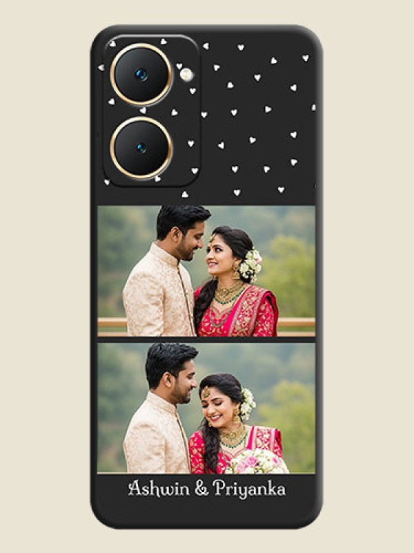 Custom Miniature Love Symbols with Name On Space Black Custom Soft Matte Mobile Back Cover - Vivo Y28e 5G