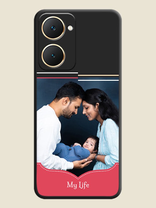 Custom Classic Plain Design with Name On Space Black Custom Soft Matte Mobile Back Cover - Vivo Y28s 5G