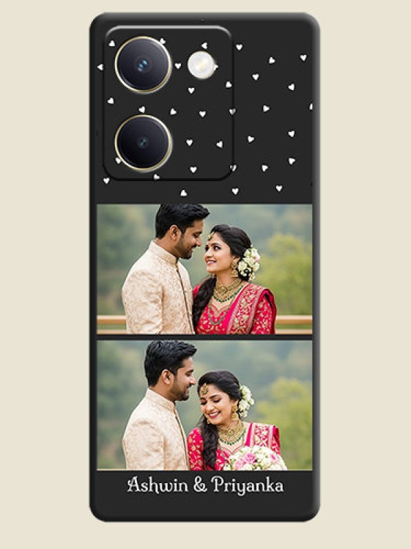 Custom Miniature Love Symbols with Name On Space Black Custom Soft Matte Mobile Back Cover - Vivo Y300 Plus 5G