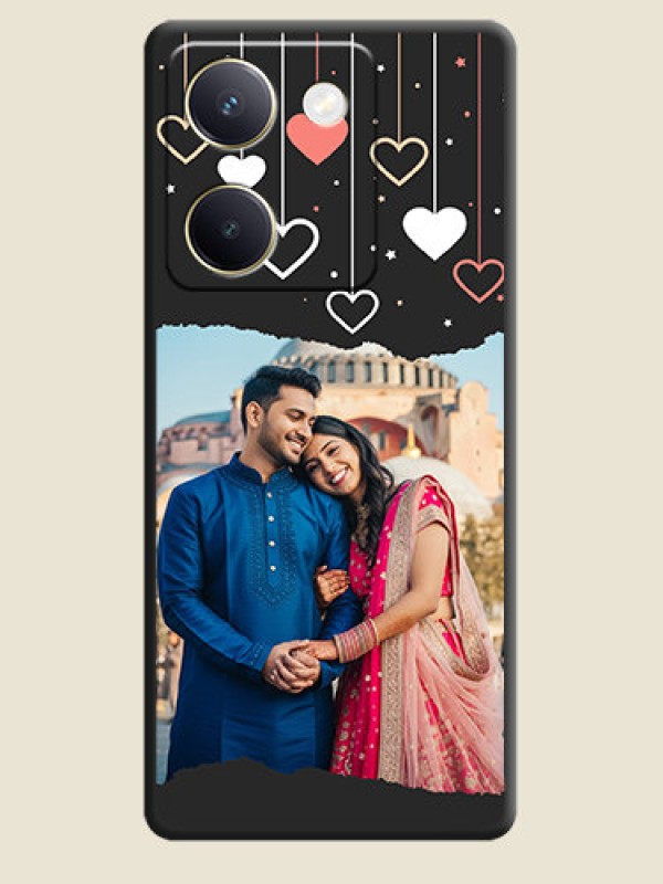 Custom Love Hangings with Splash Wave Picture On Space Black Custom Soft Matte Mobile Back Cover - Vivo Y300 Plus 5G