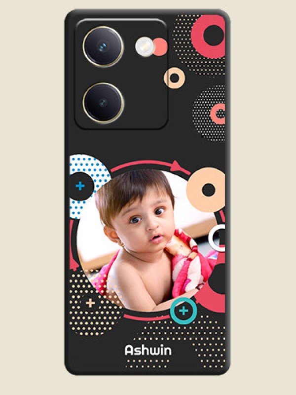 Custom Multicoloured Round Image On Space Black Custom Soft Matte Mobile Back Cover - Vivo Y300 Plus 5G