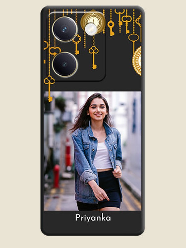 Custom Decorative Design with Text On Space Black Custom Soft Matte Mobile Back Cover - Vivo Y300 Plus 5G