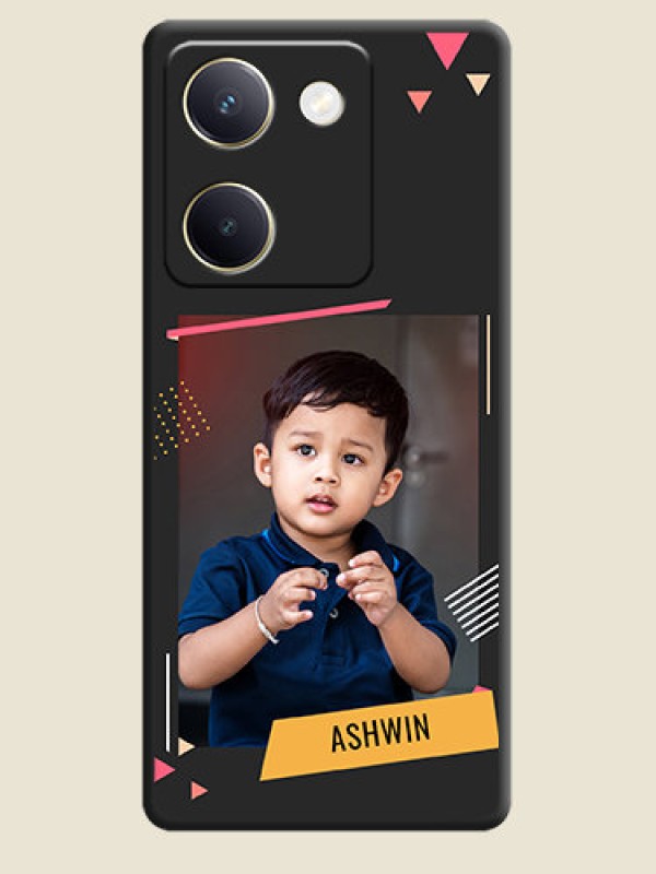 Custom Photo Frame with Triangle Small Dots on Photo On Space Black Custom Soft Matte Mobile Back Cover - Vivo Y300 Plus 5G