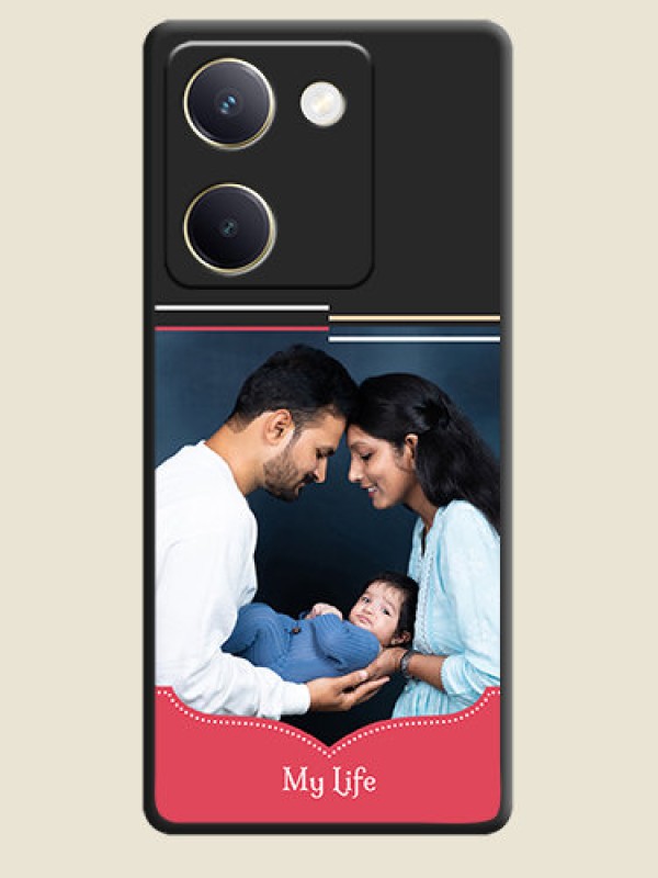 Custom Classic Plain Design with Name On Space Black Custom Soft Matte Mobile Back Cover - Vivo Y300 Plus 5G