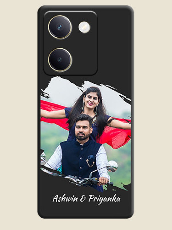 Custom Grunge Brush Strokes on Photo On Space Black Custom Soft Matte Mobile Back Cover - Vivo Y300 Plus 5G