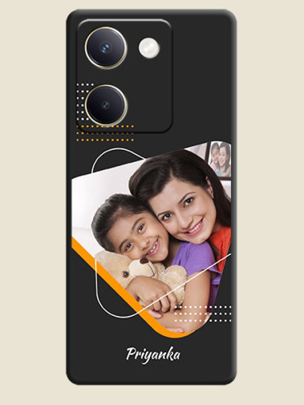 Custom Yellow Triangle on Photo On Space Black Custom Soft Matte Mobile Back Cover - Vivo Y300 Plus 5G