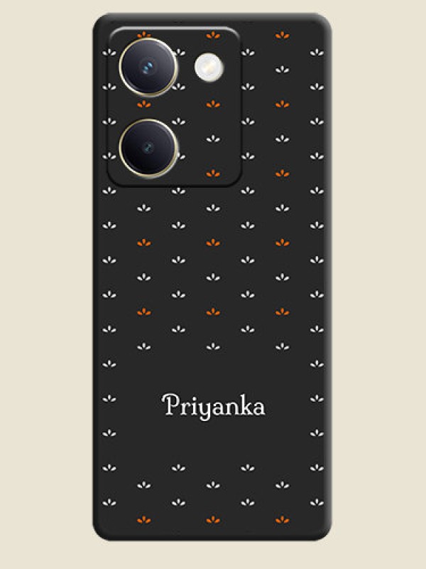 Custom Simple Pattern With Custom Text On Space Black Custom Soft Matte Mobile Back Cover - Vivo Y300 Plus 5G