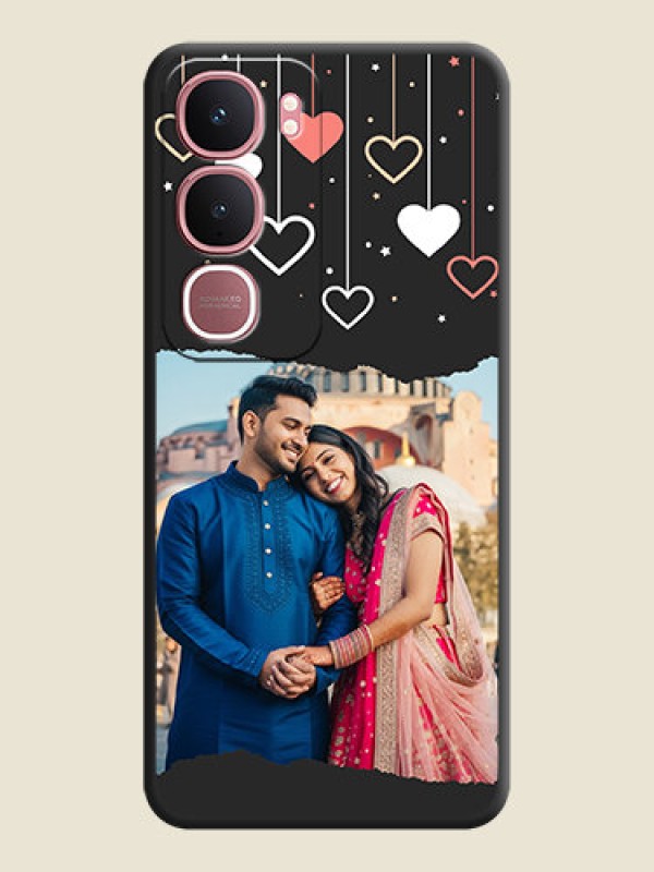 Custom Love Hangings with Splash Wave Picture On Space Black Custom Soft Matte Mobile Back Cover - Vivo Y31 5G