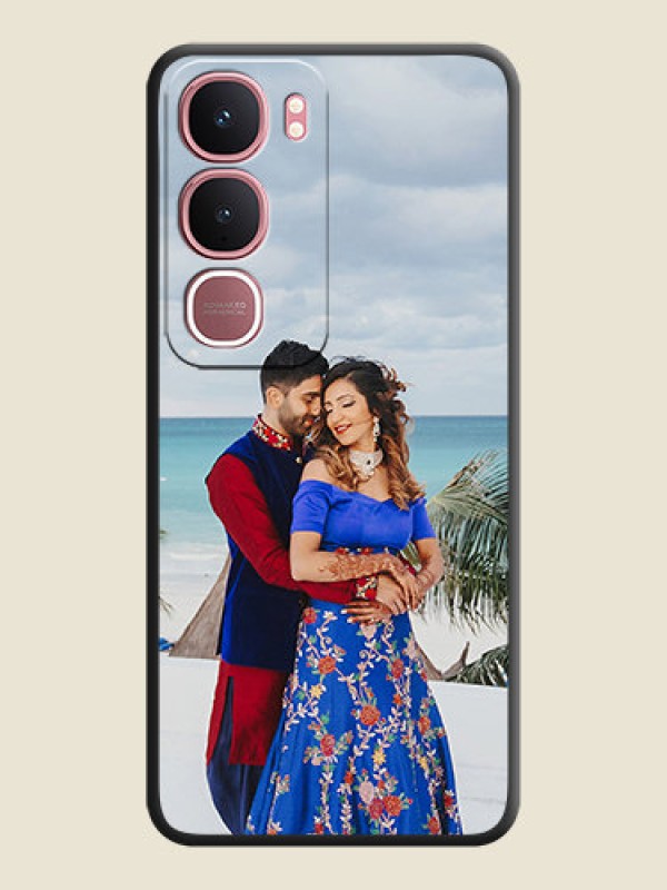 Custom Full Single Pic Upload On Space Black Custom Soft Matte Mobile Back Cover - Vivo Y31 5G