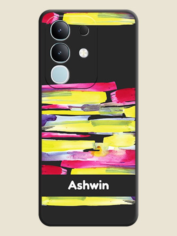 Custom Brush Coloured On Space Black Custom Soft Matte Mobile Back Cover - Vivo Y31 Pro 5G