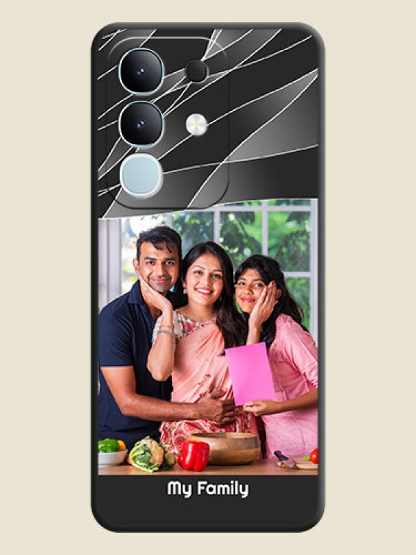 Custom Mixed Wave Lines on Photo On Space Black Custom Soft Matte Mobile Back Cover - Vivo Y31 Pro 5G