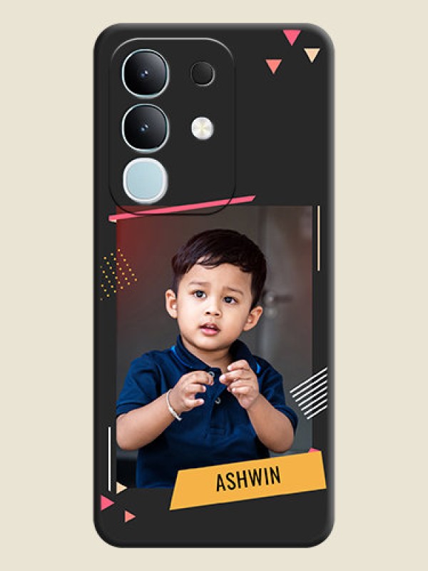 Custom Photo Frame with Triangle Small Dots on Photo On Space Black Custom Soft Matte Mobile Back Cover - Vivo Y31 Pro 5G