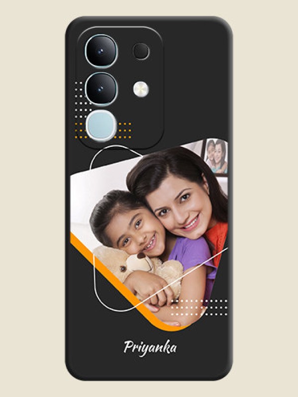 Custom Yellow Triangle on Photo On Space Black Custom Soft Matte Mobile Back Cover - Vivo Y31 Pro 5G