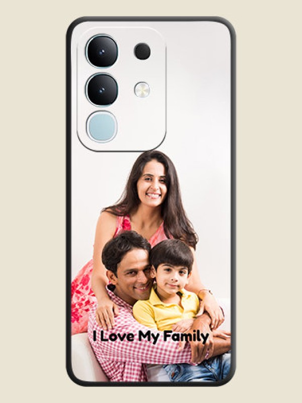 Custom Full Single Pic Upload With Text On Space Black Custom Soft Matte Mobile Back Cover - Vivo Y31 Pro 5G