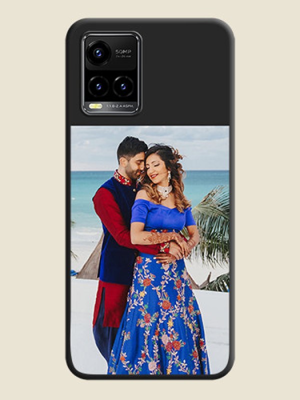 Custom Image Upload With Space Black Color On Custom Soft Matte Mobile Back Cover - Vivo Y33S