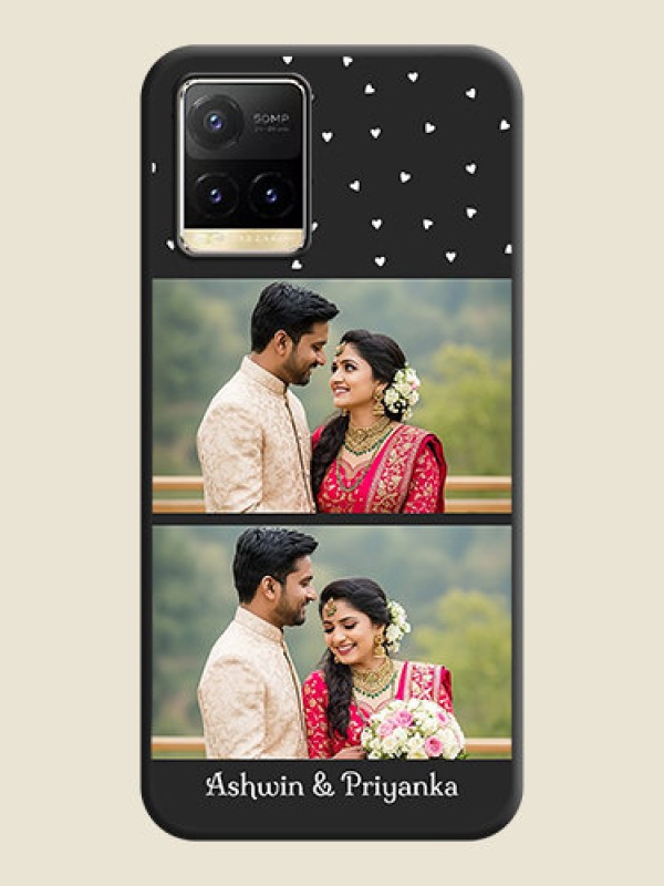 Custom Miniature Love Symbols with Name on Space Black Custom Soft Matte Back Cover - Vivo Y33T