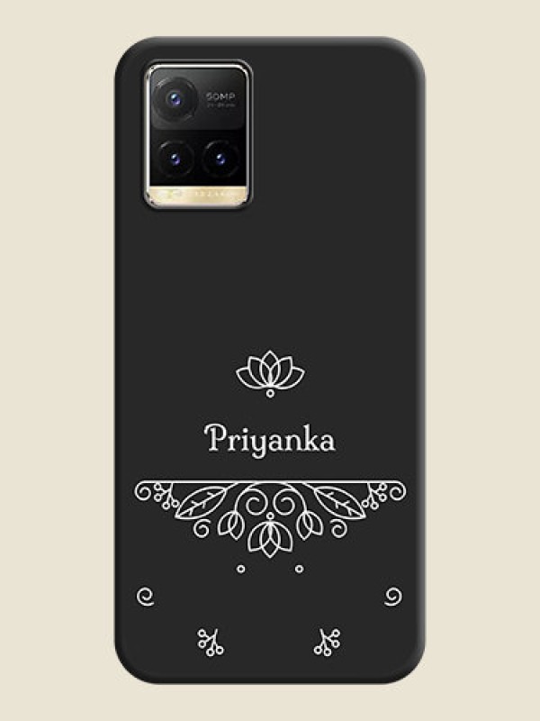 Custom Lotus Garden Custom Text On Space Black Personalized Soft Matte Phone Covers -Vivo Y33T