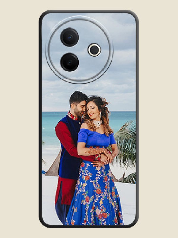 Custom Full Single Pic Upload On Space Black Custom Soft Matte Mobile Back Cover - Vivo Y39 5G