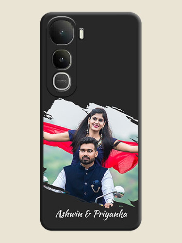 Custom Grunge Brush Strokes on Photo On Space Black Custom Soft Matte Mobile Back Cover - Vivo Y400 5G