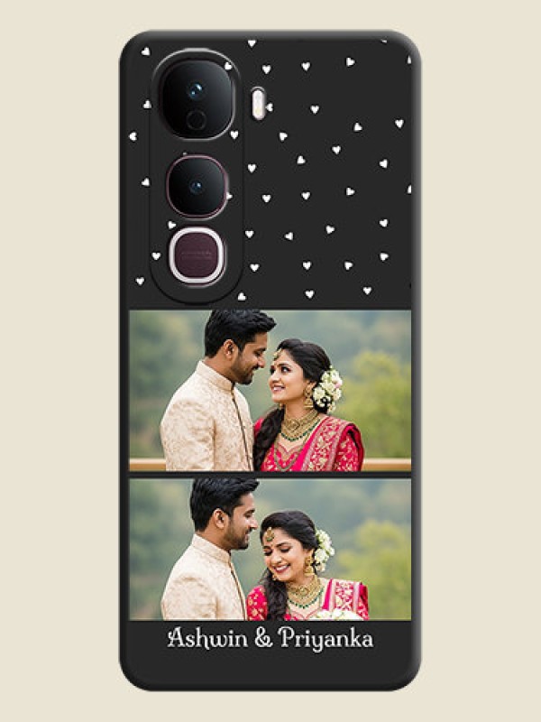 Custom Miniature Love Symbols with Name On Space Black Custom Soft Matte Mobile Back Cover - Vivo Y400 Pro 5G
