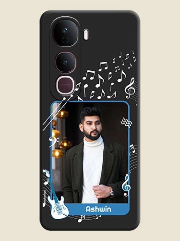 Custom Musical Theme Design with Text on Photo On Space Black Custom Soft Matte Mobile Back Cover - Vivo Y400 Pro 5G