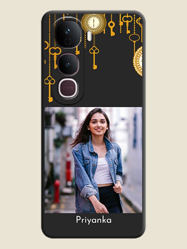 Custom Decorative Design with Text On Space Black Custom Soft Matte Mobile Back Cover - Vivo Y400 Pro 5G