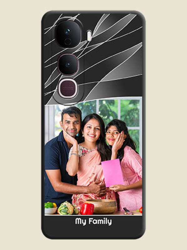Custom Mixed Wave Lines on Photo On Space Black Custom Soft Matte Mobile Back Cover - Vivo Y400 Pro 5G