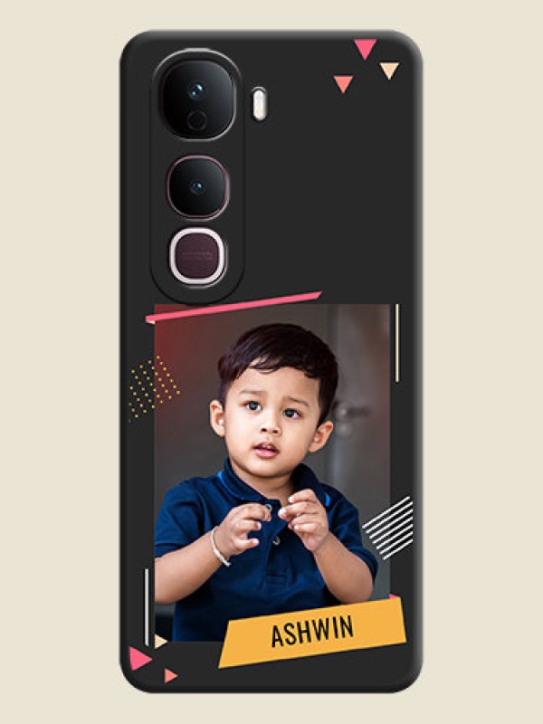 Custom Photo Frame with Triangle Small Dots on Photo On Space Black Custom Soft Matte Mobile Back Cover - Vivo Y400 Pro 5G