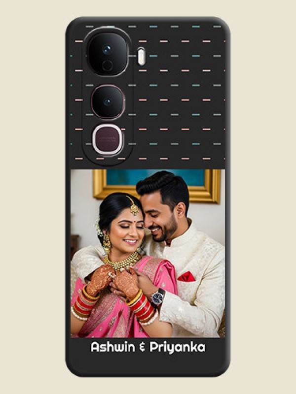 Custom Line Pattern Design with Text On Space Black Custom Soft Matte Mobile Back Cover - Vivo Y400 Pro 5G