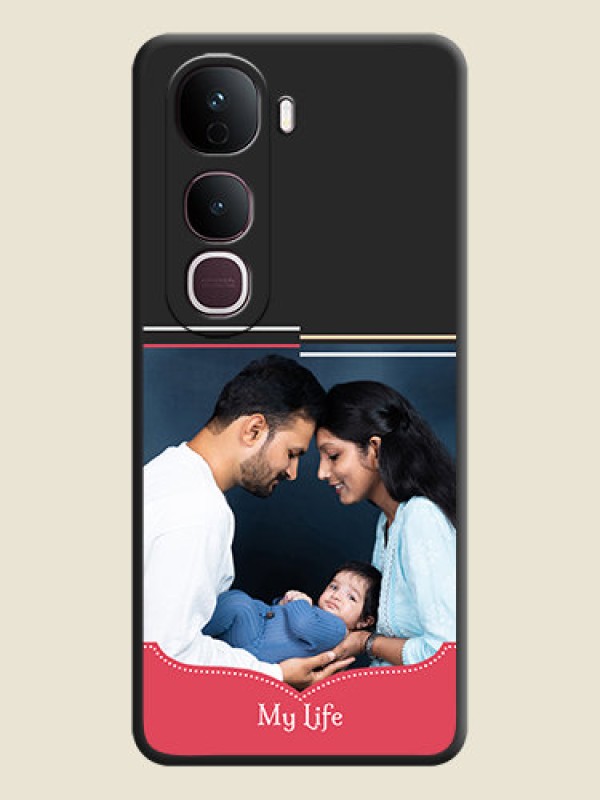 Custom Classic Plain Design with Name On Space Black Custom Soft Matte Mobile Back Cover - Vivo Y400 Pro 5G