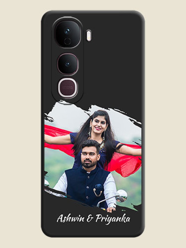 Custom Grunge Brush Strokes on Photo On Space Black Custom Soft Matte Mobile Back Cover - Vivo Y400 Pro 5G