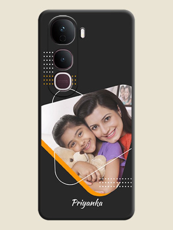Custom Yellow Triangle on Photo On Space Black Custom Soft Matte Mobile Back Cover - Vivo Y400 Pro 5G
