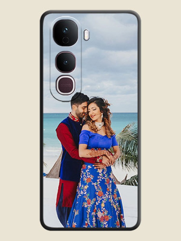 Custom Full Single Pic Upload On Space Black Custom Soft Matte Mobile Back Cover - Vivo Y400 Pro 5G