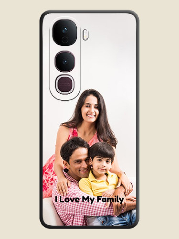 Custom Full Single Pic Upload With Text On Space Black Custom Soft Matte Mobile Back Cover - Vivo Y400 Pro 5G