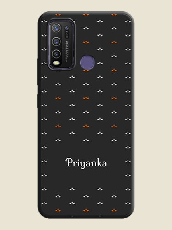 Custom Simple Pattern With Custom Text On Space Black Personalized Soft Matte Phone Covers -Vivo Y50