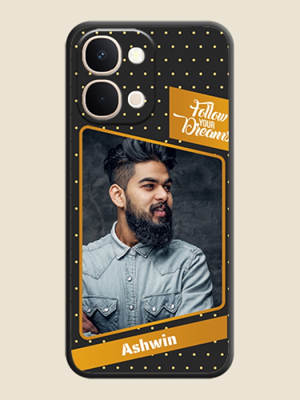 Custom Follow Your Dreams with White Dots On Space Black Custom Soft Matte Mobile Back Cover - Vivo Y51 Pro 5G