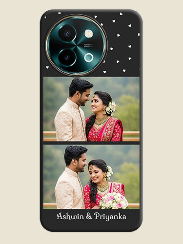 Custom Miniature Love Symbols with Name On Space Black Custom Soft Matte Mobile Back Cover - Vivo Y58 5G