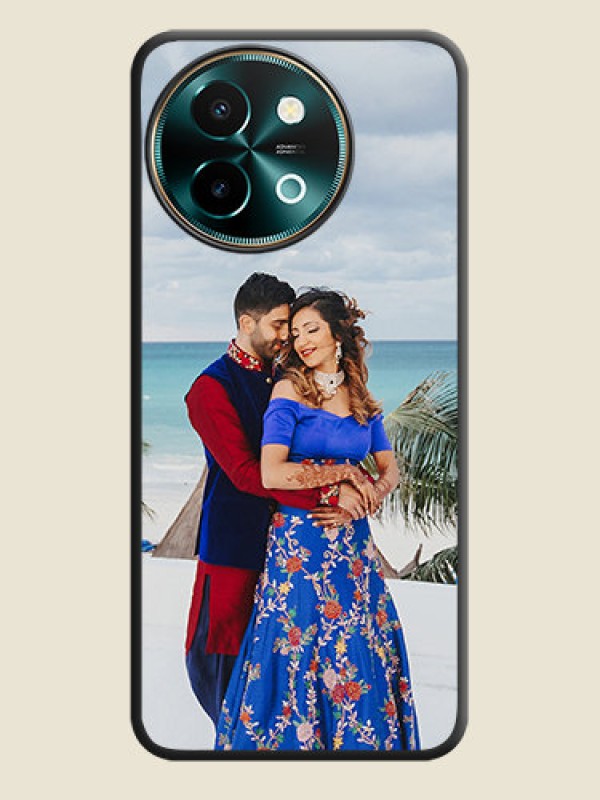 Custom Full Single Pic Upload On Space Black Custom Soft Matte Mobile Back Cover - Vivo Y58 5G