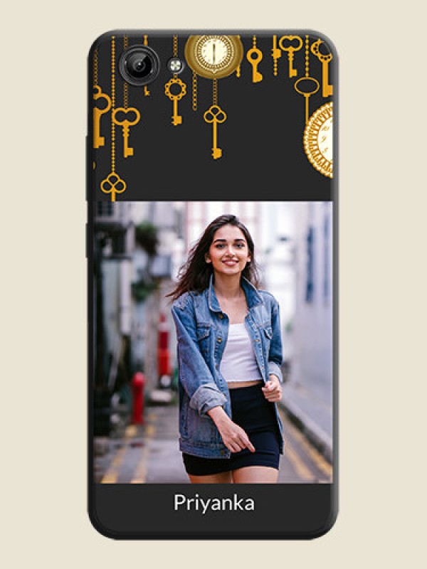 Custom Decorative Design with Text on Space Black Custom Soft Matte Back Cover - Vivo Y71