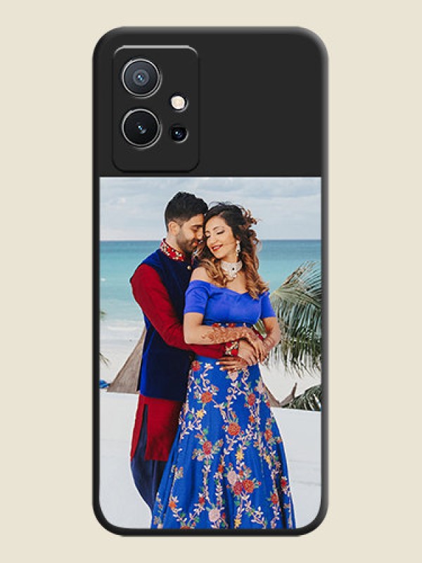Custom Image Upload With Space Black Color On Custom Soft Matte Mobile Back Cover - Vivo Y75 5G