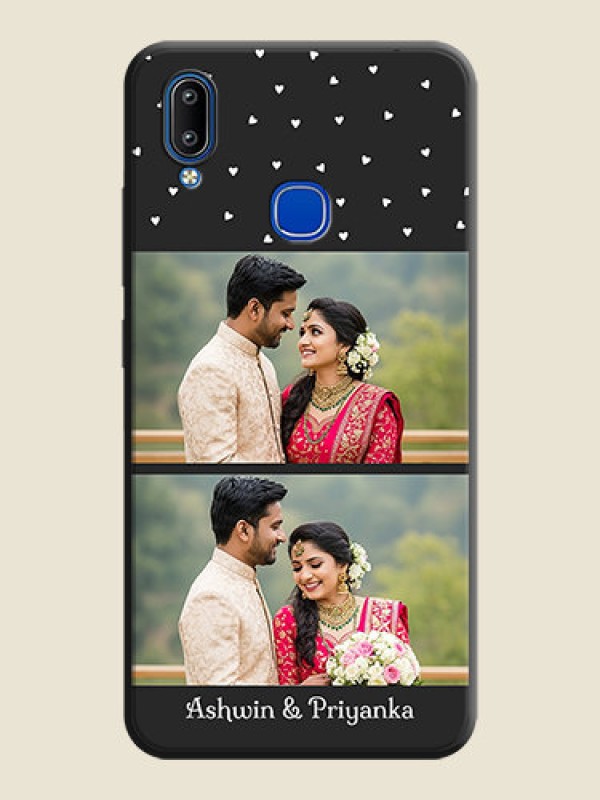 Custom Miniature Love Symbols with Name on Space Black Custom Soft Matte Back Cover - Vivo Y91