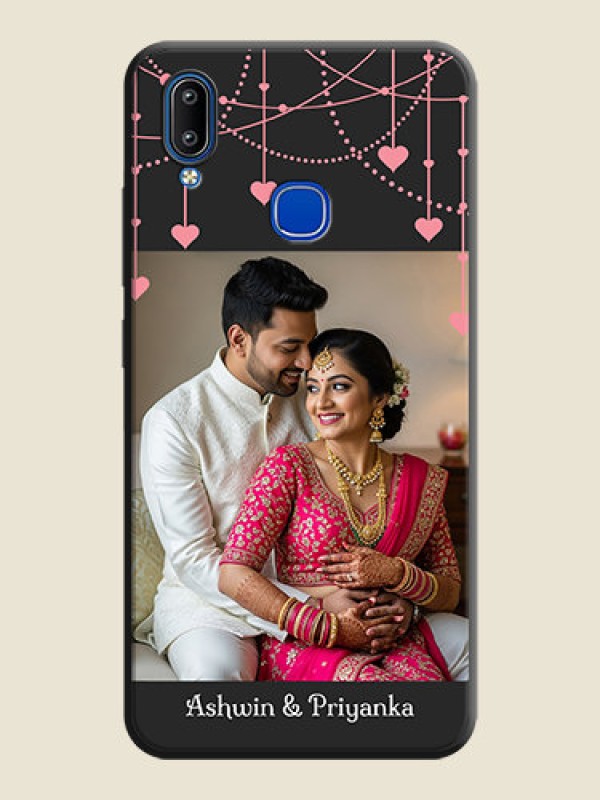 Custom Pink Love Hangings with Text on Space Black Custom Soft Matte Back Cover - Vivo Y91