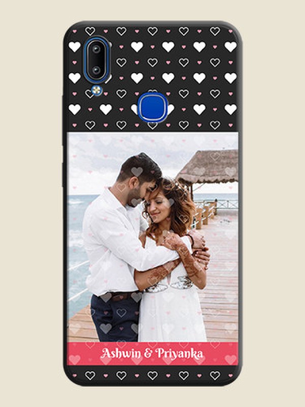 Custom White Color Love Symbols with Text Design - Photo on Space Black Soft Matte Phone Cover - Vivo Y91